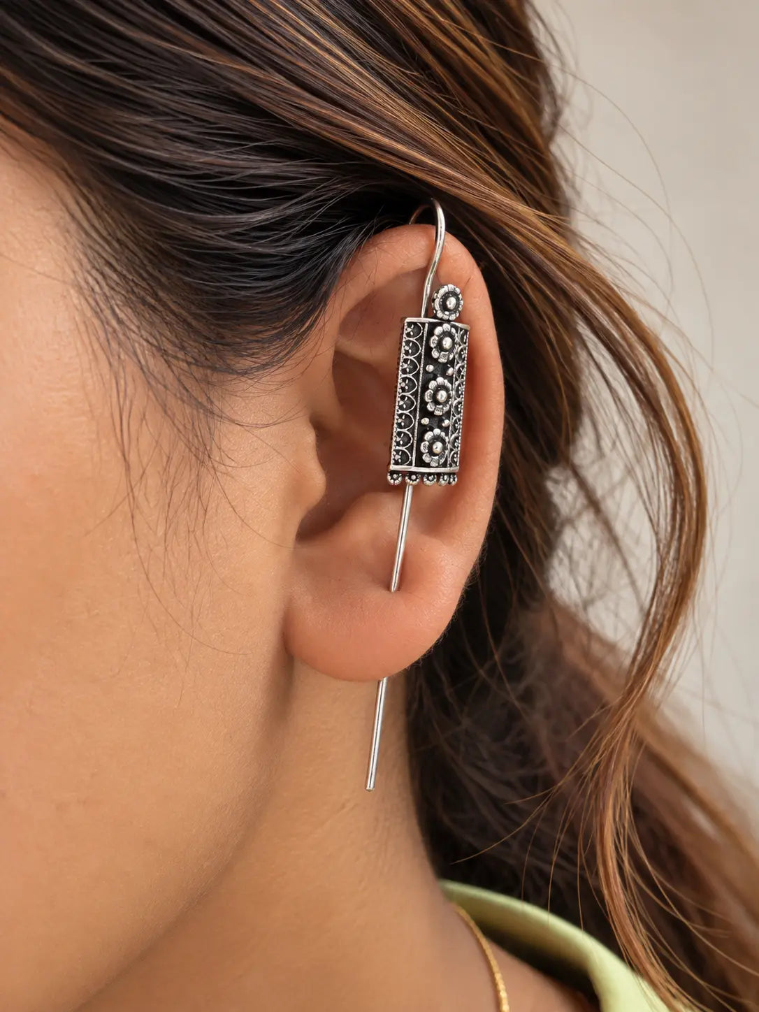 Traditional Silver-Tone Ear Cuff
