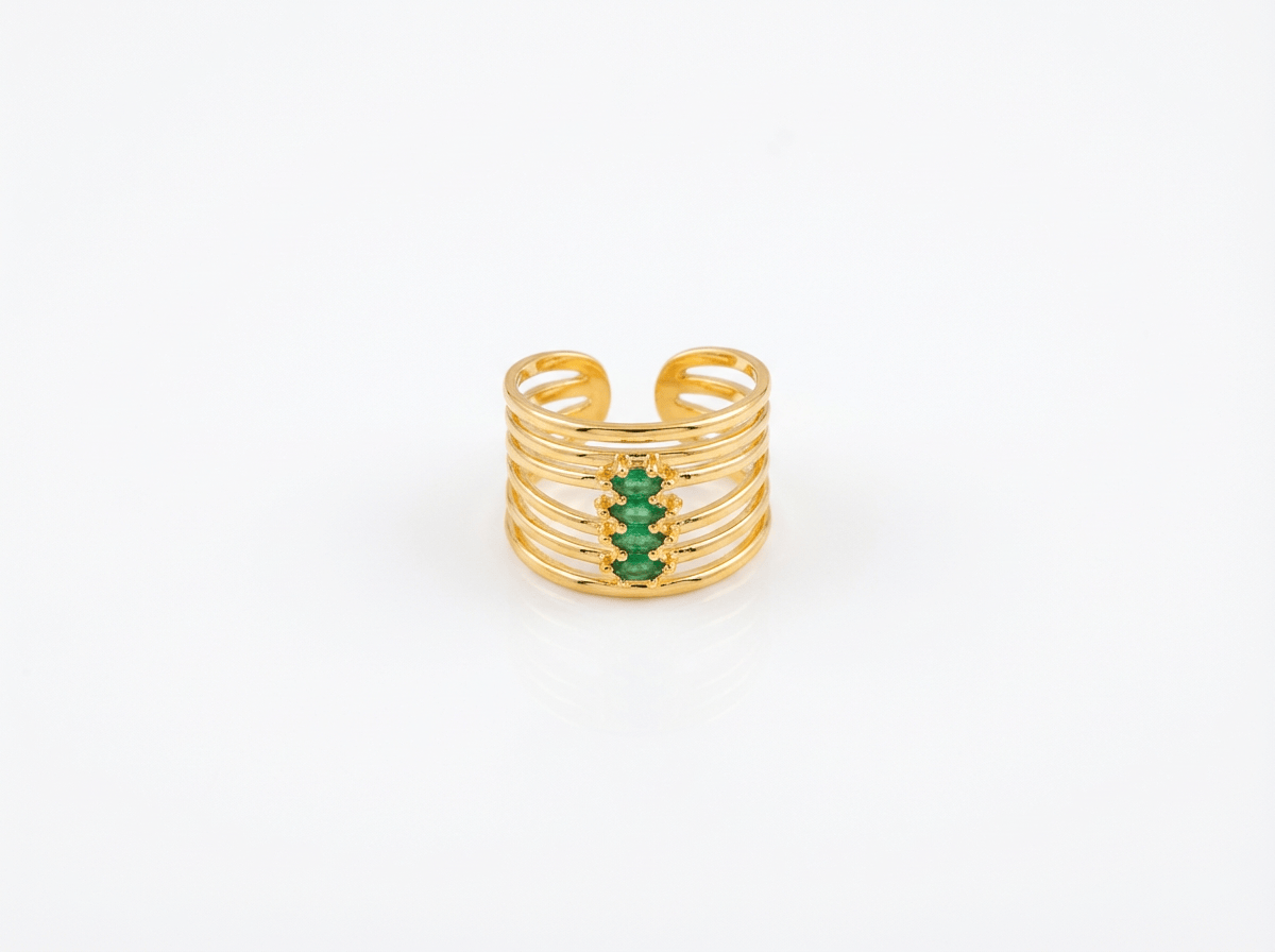 Emerald Stack Ring