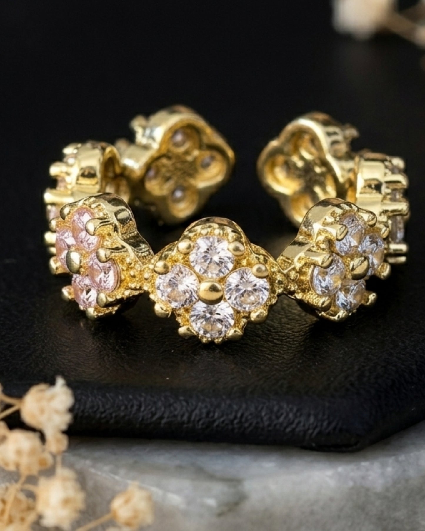 Blossom Luxe Floral Ring | Adjustable | Anti Tarnish