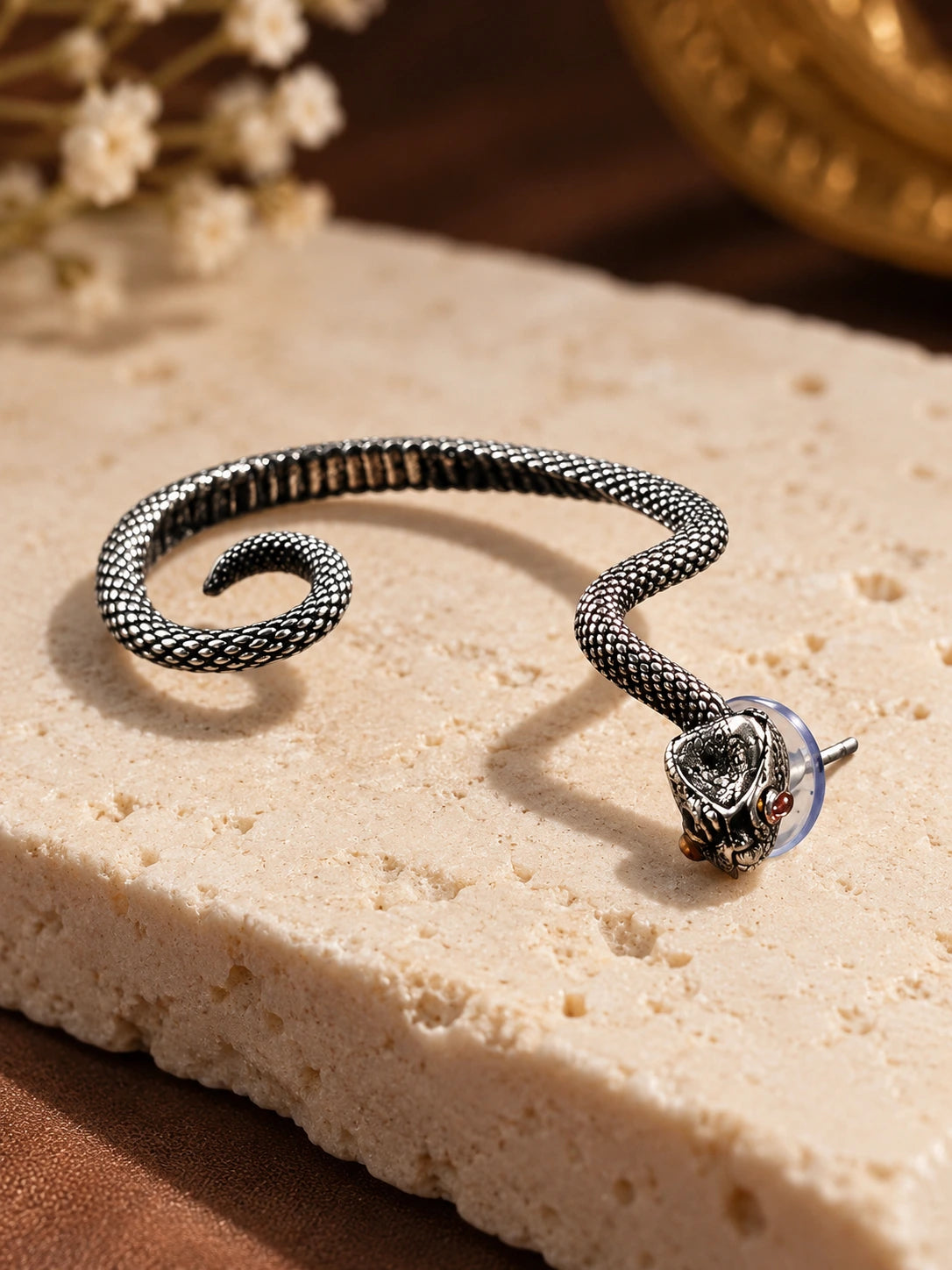 Antique Oxidised Silver Ear Cuff