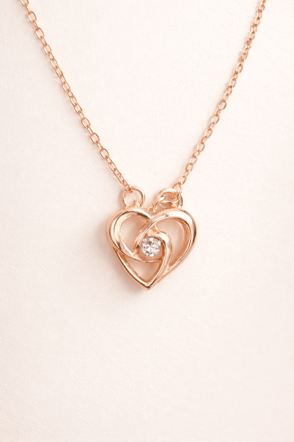 Rose Gold Heart Pendant, Anti Tarnish