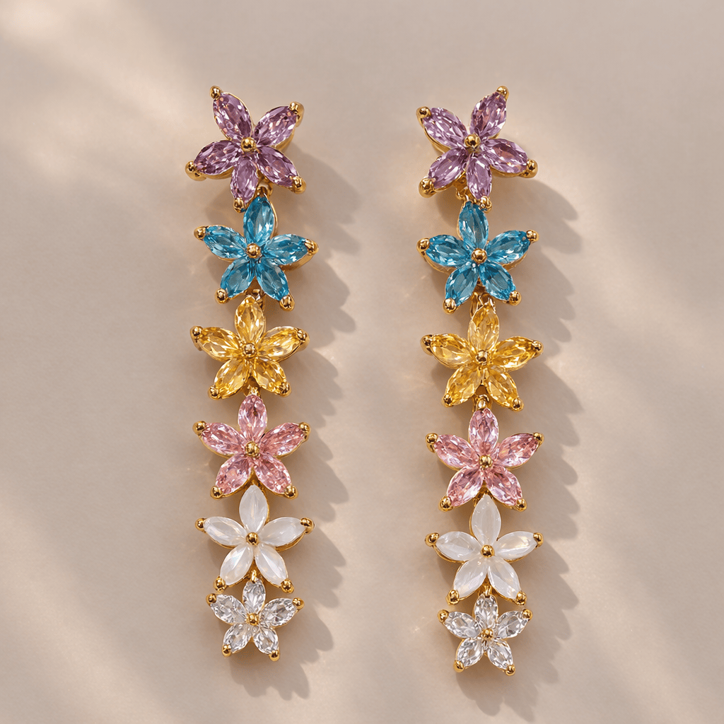 Swarovski Blossom Cascade Earrings (Anti Tarnish)