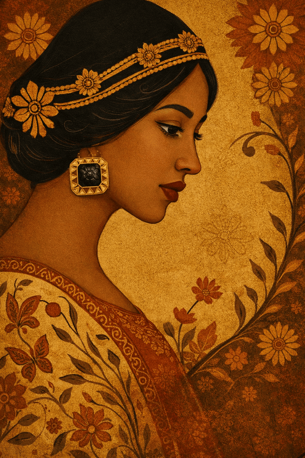 Handcrafted Rajsi Noir Earrings