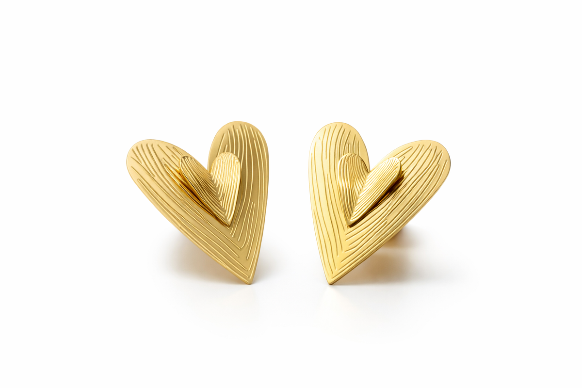 Textured Heart Earring