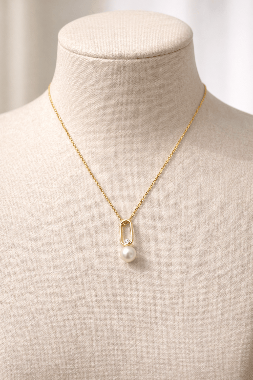 Celeste Pearl Link Pendant, Anti Tarnish