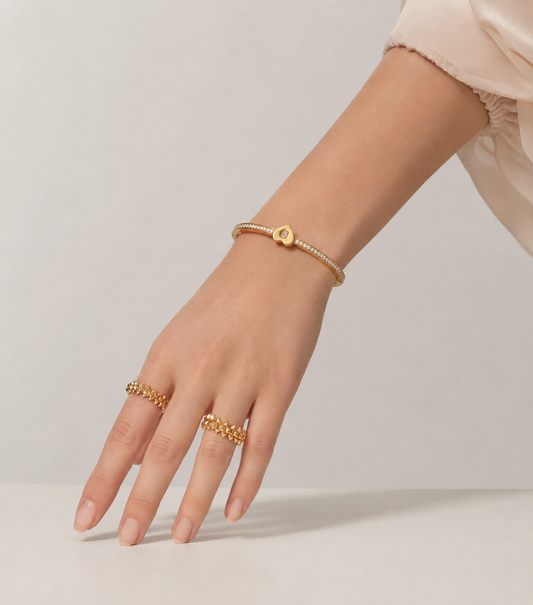 Heart Gold Kada Bracelet