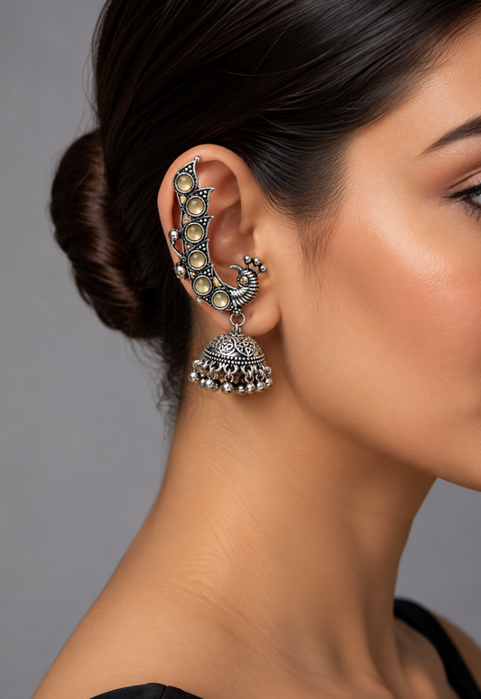 Emerald Pastel Garba Morni Ear Cuff