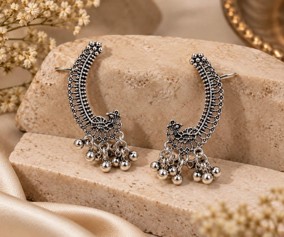 Statement Oxidised Ear Cuff for Navratri