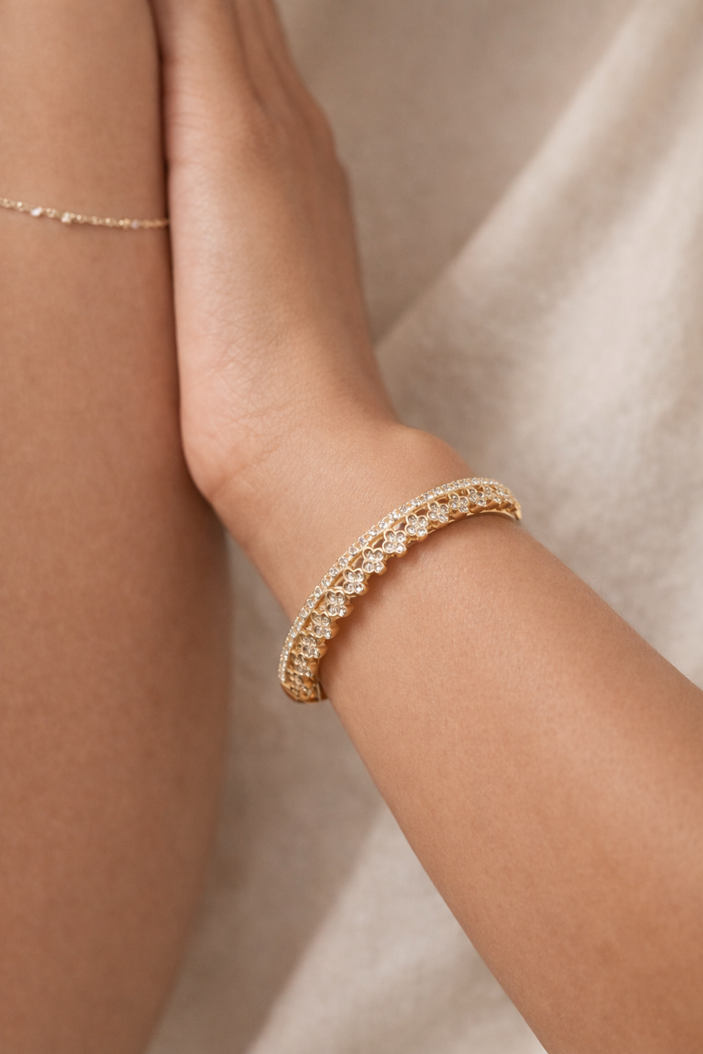 Adjustable Anti-tarnish Golden Leaf Petal Cuff