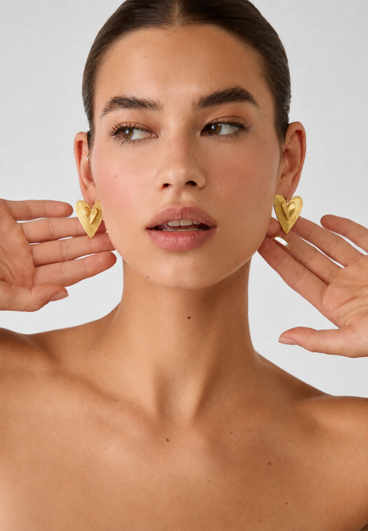 Textured Heart Earring