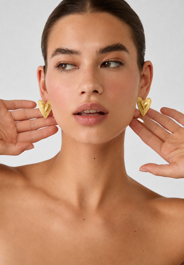 Textured Heart Earring