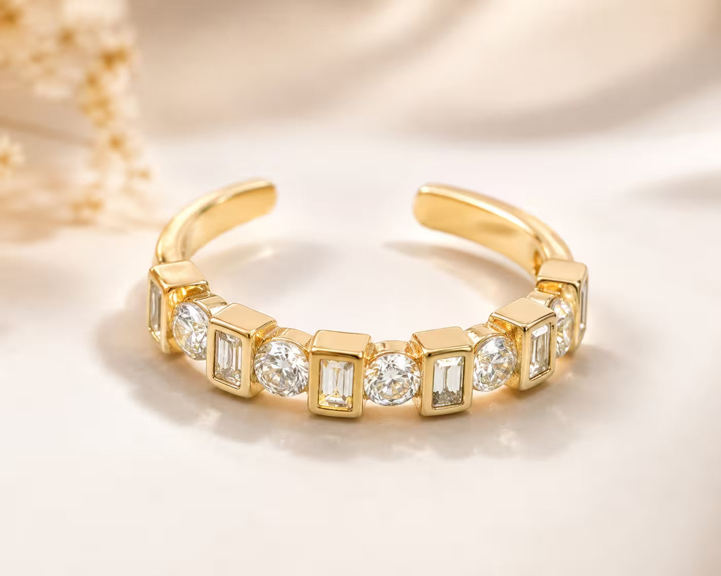 Shimmer Sequence Band Ring | Adjustable | Anti Tarnish