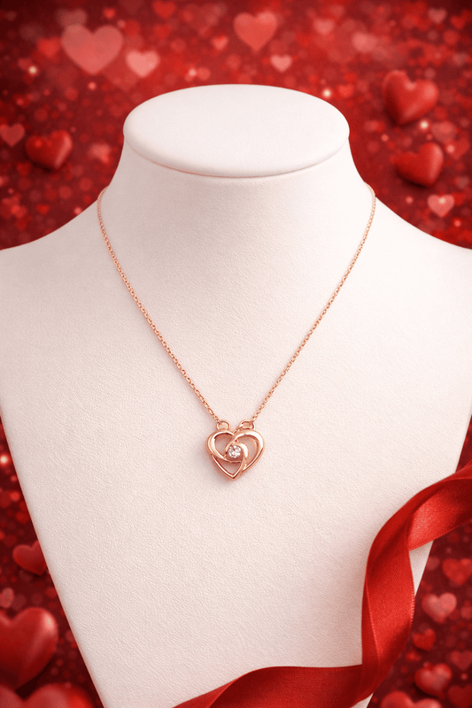 Rose Gold Heart Pendant, Anti Tarnish