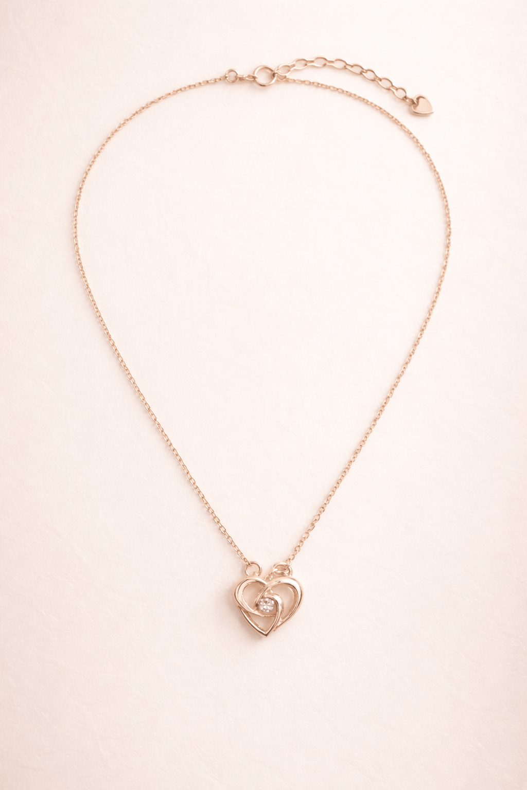 Rose Gold Heart Pendant, Anti Tarnish