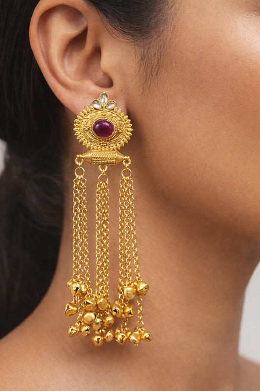 Ruby Aura Kashmiri Jhumka