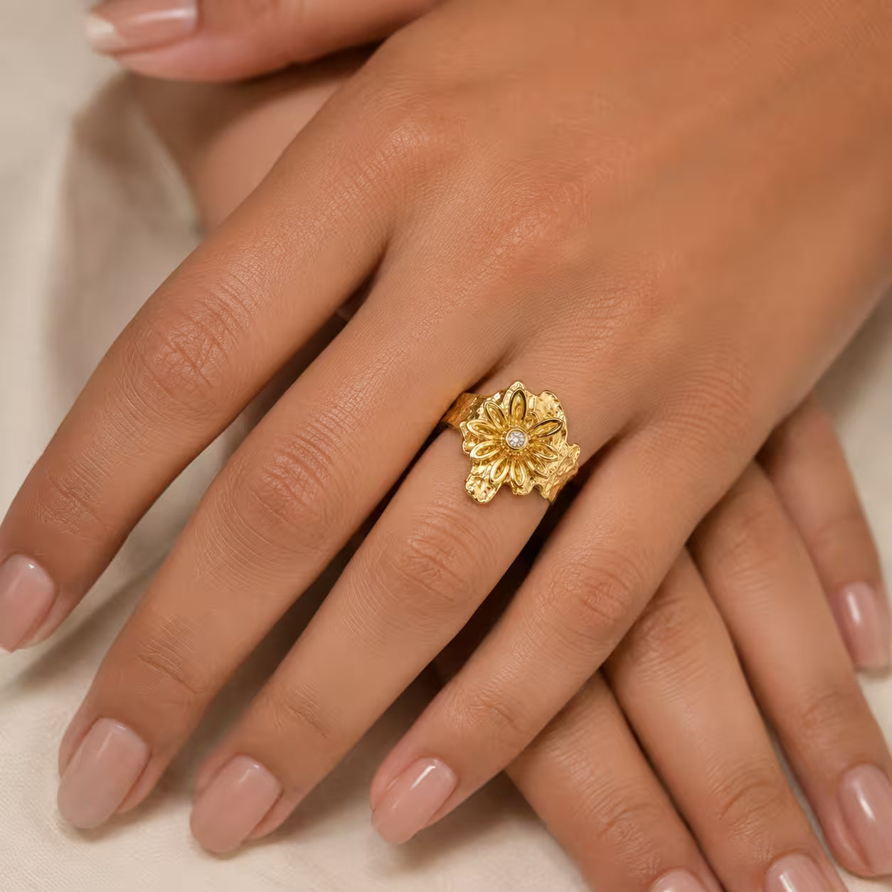 The Molten Bloom Statement Ring | Adjustable | Anti Tarnish