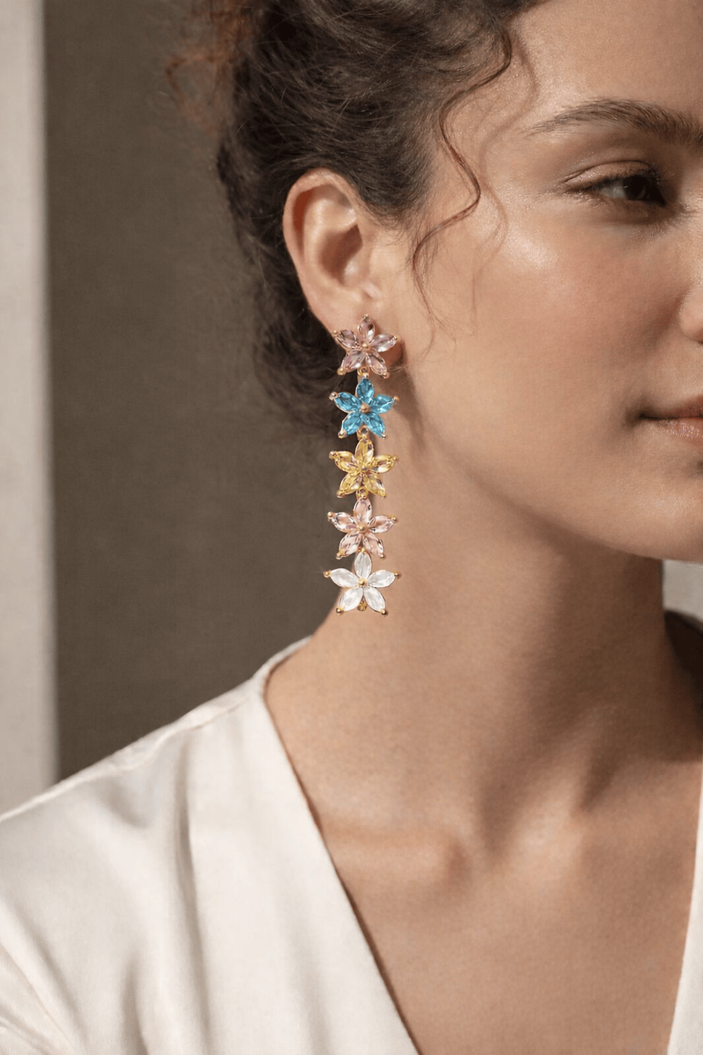 Swarovski Blossom Cascade Earrings (Anti Tarnish)