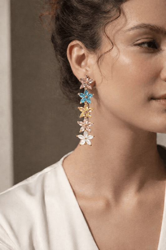 Swarovski Blossom Cascade Earrings (Anti Tarnish)