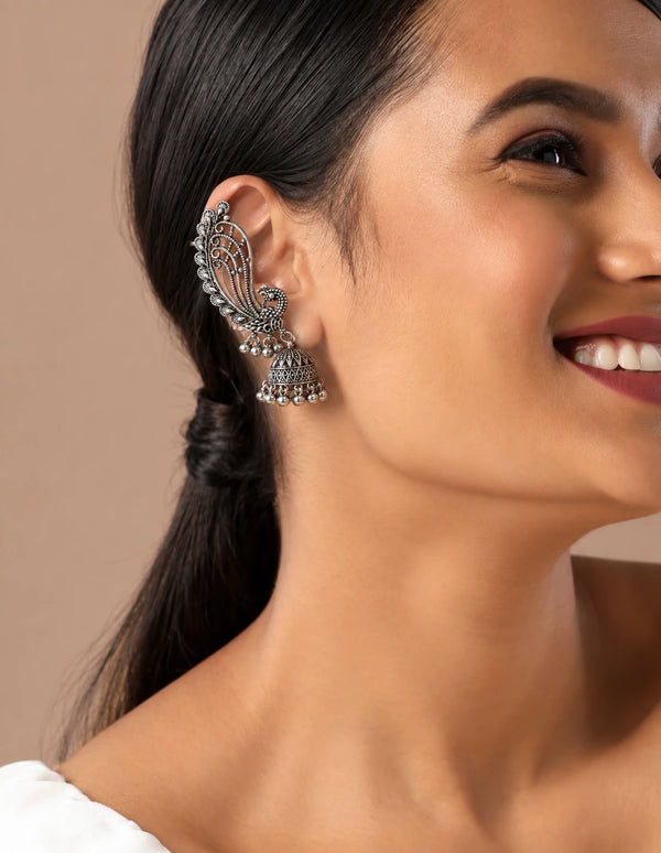 Traditional Navratri Oxidised Silver Ear Cuff
