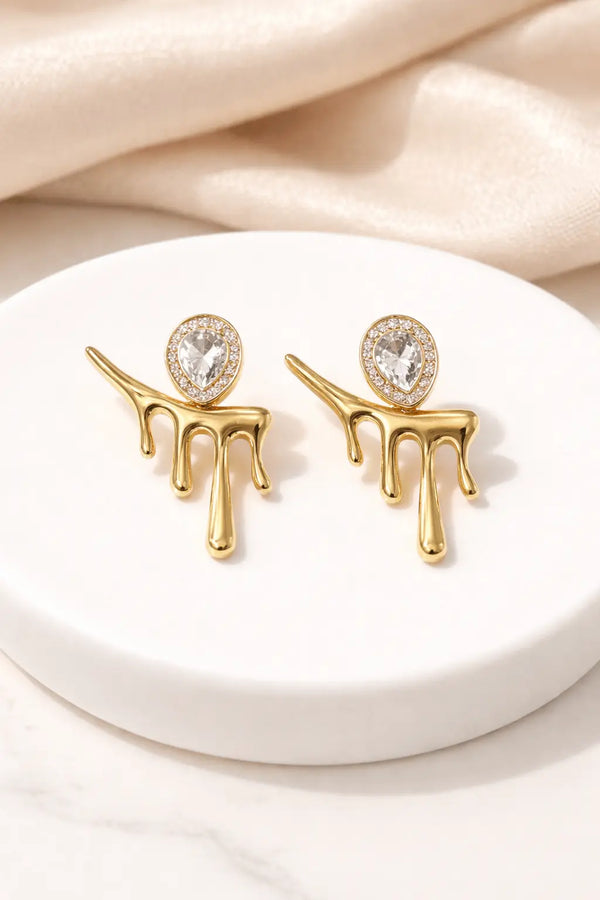 Anti-Tarnish Gold Drip Earrings