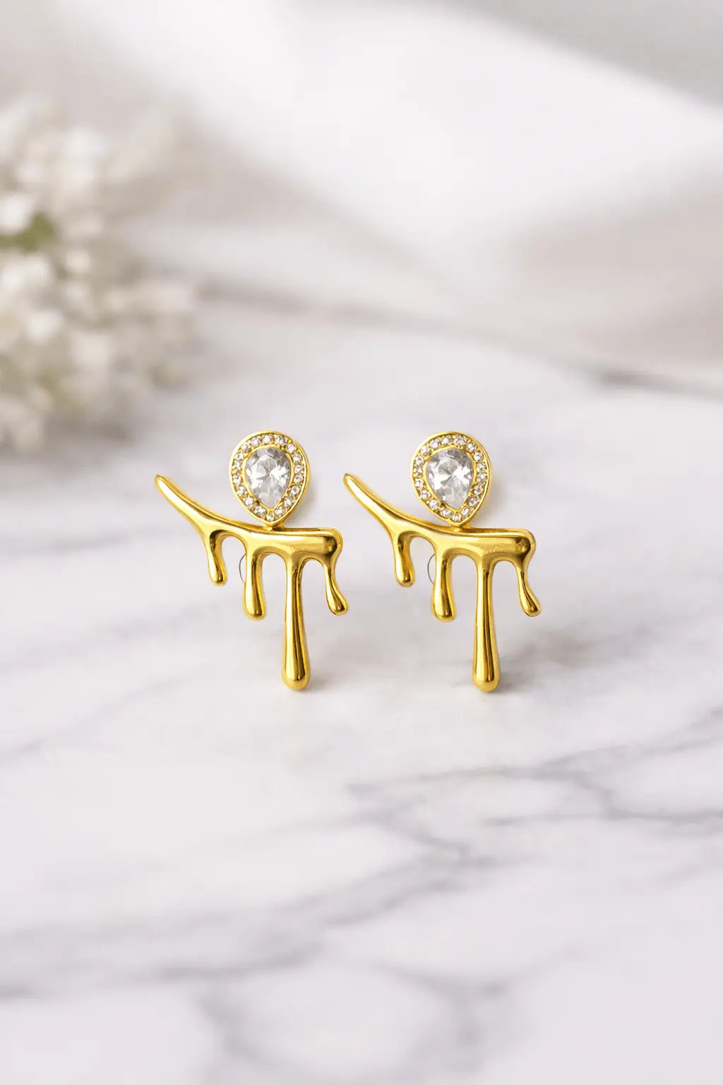 Anti-Tarnish Gold Drip Earrings
