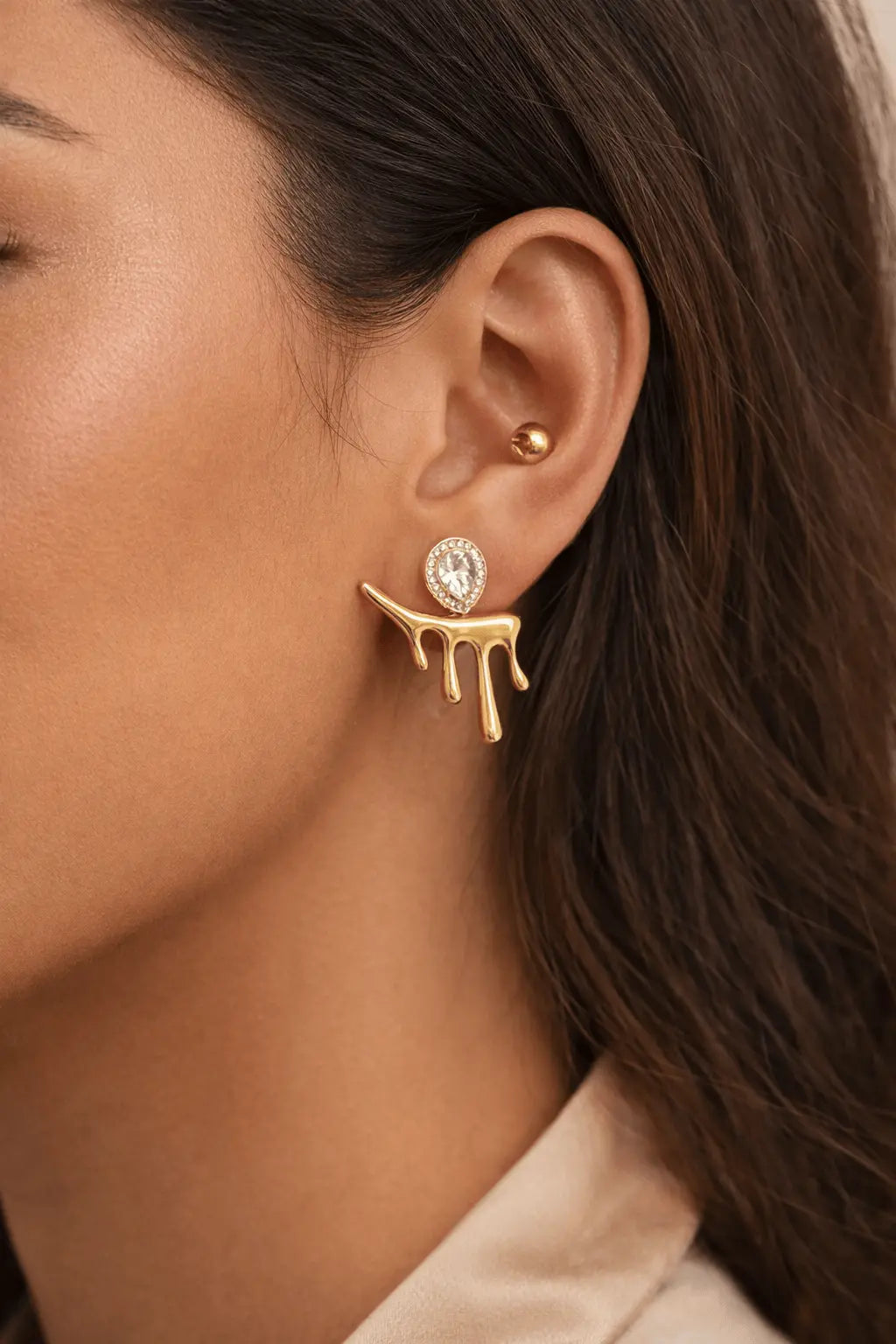 Anti-Tarnish Gold Drip Earrings