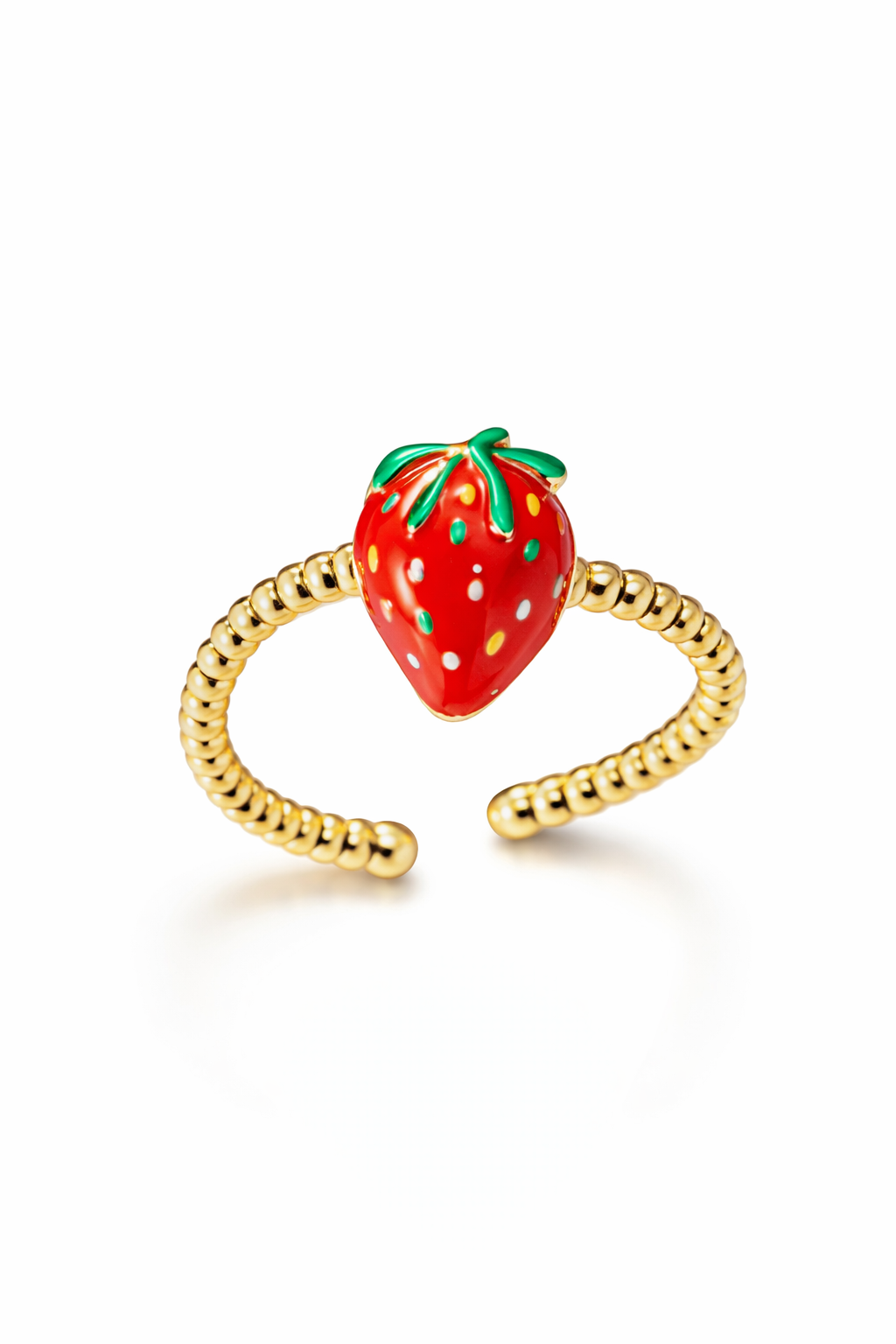Strawberry Pop Ring, Anti tarnish, Adjustable