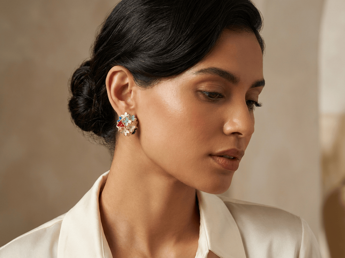 Multicolor Floral Stud