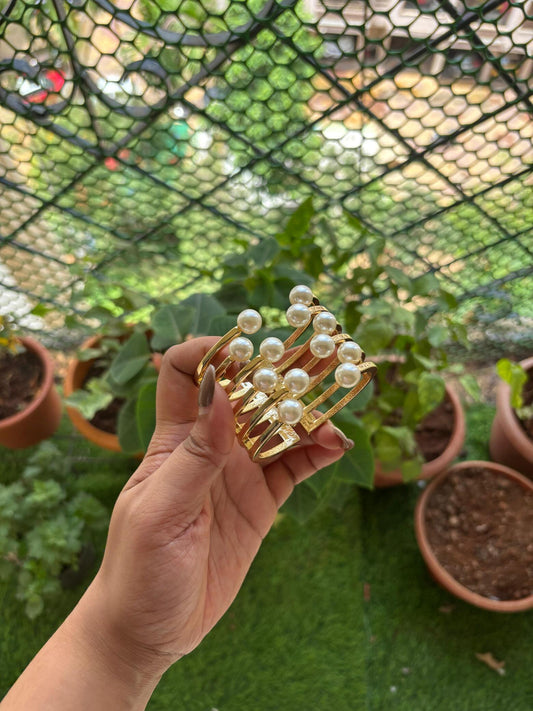 Pearl cascade kada bracelet