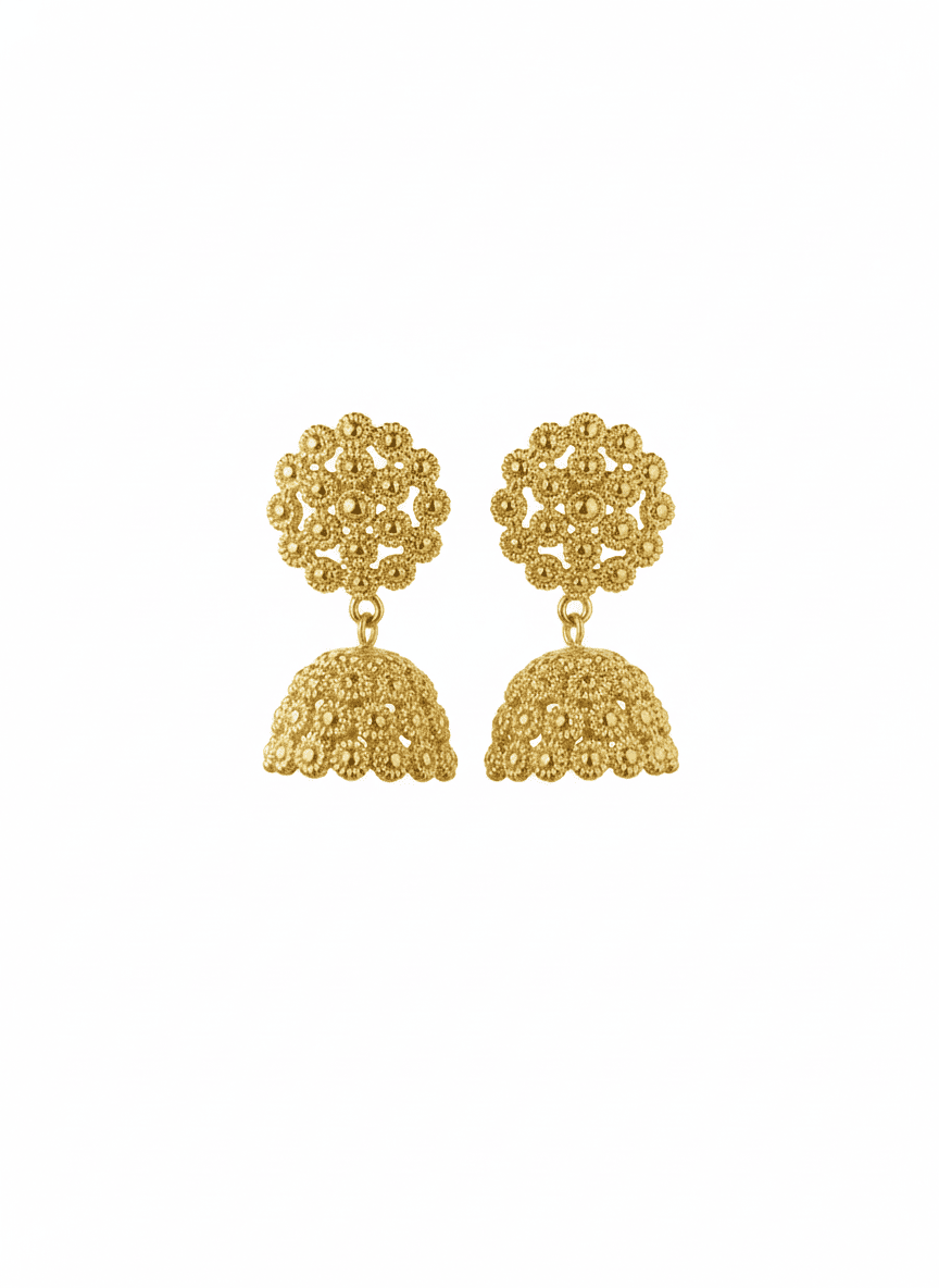 Golden Blossom Jhumkis