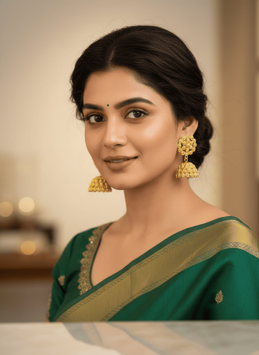Golden Blossom Jhumkis