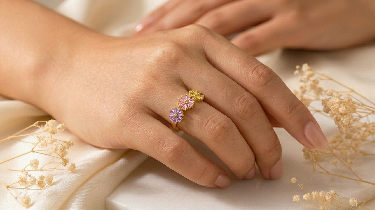 Multicolor Bloom Luxe Ring | Adjustable | Anti Tarnish