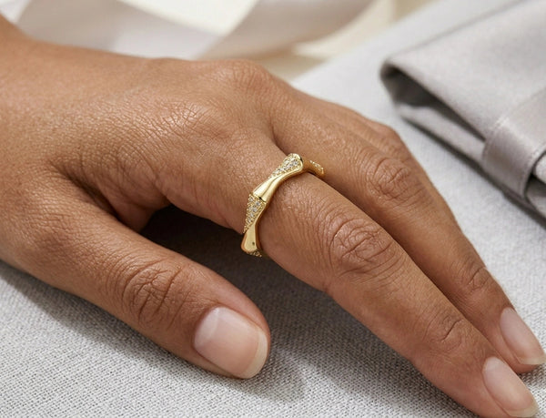 Dainty Geometric Gold Ring | Anti Tarnish | Adjustable