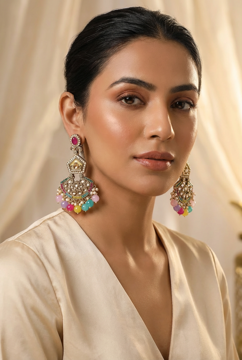 Rangriti Kundan Jhumki
