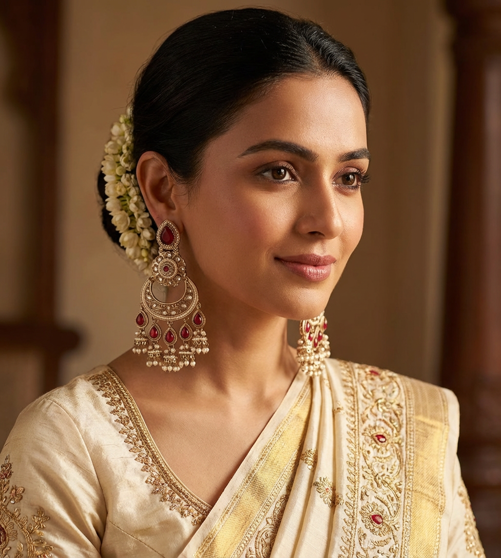 Ruby Reverse AD Jhumki Chandbalis