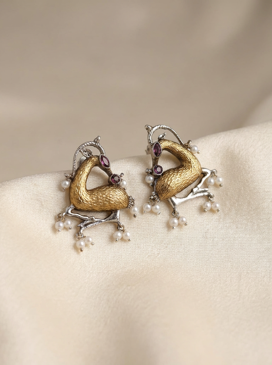 Oxidised Morni Studs