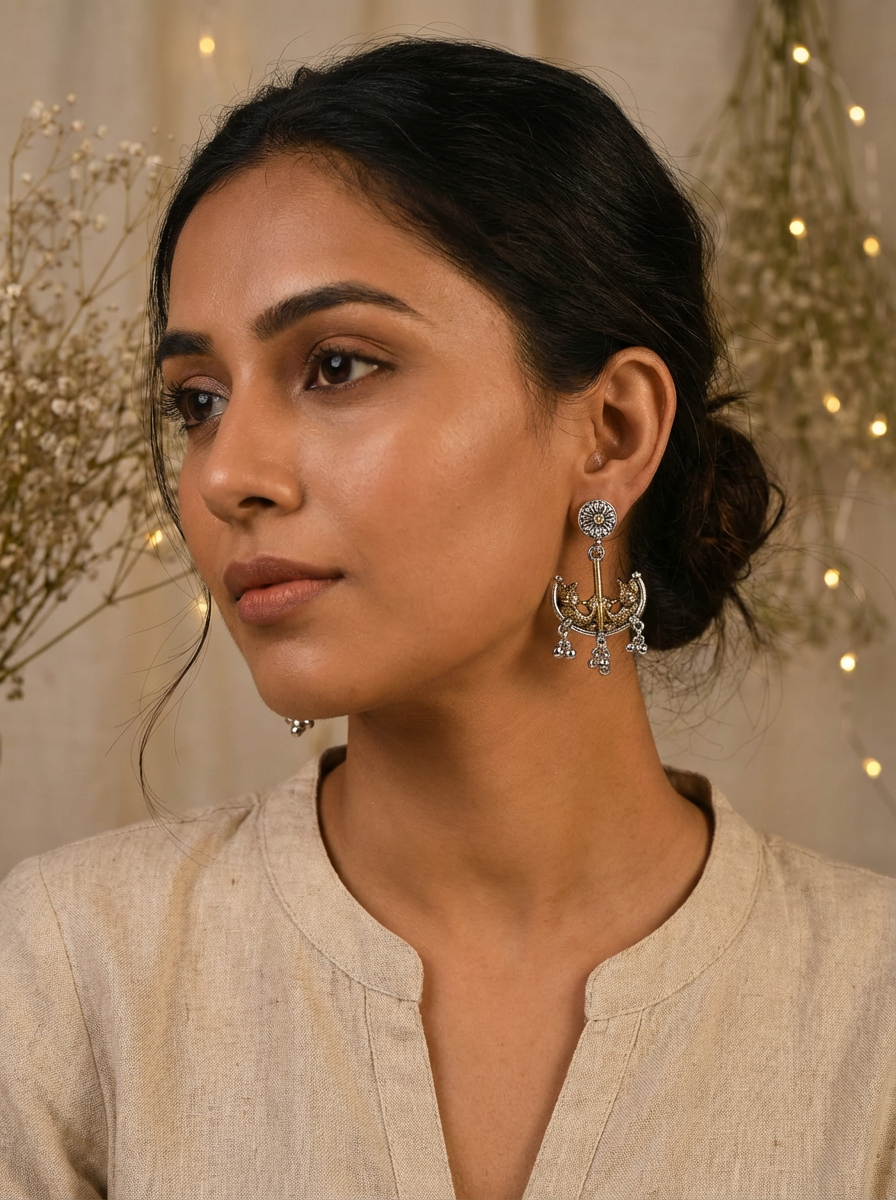 Oxidised Earring