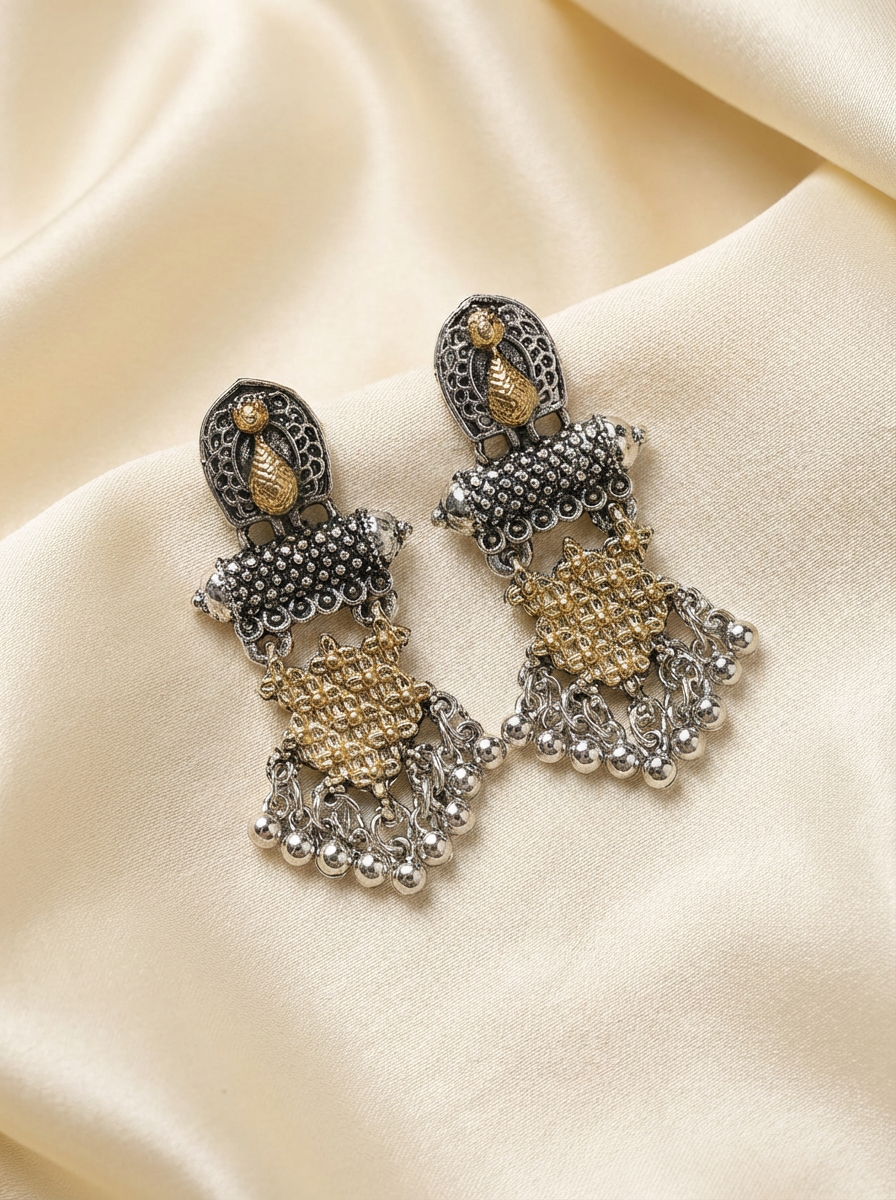 Combo 4 - Oxidised Earring & Anti Tarnish Ring