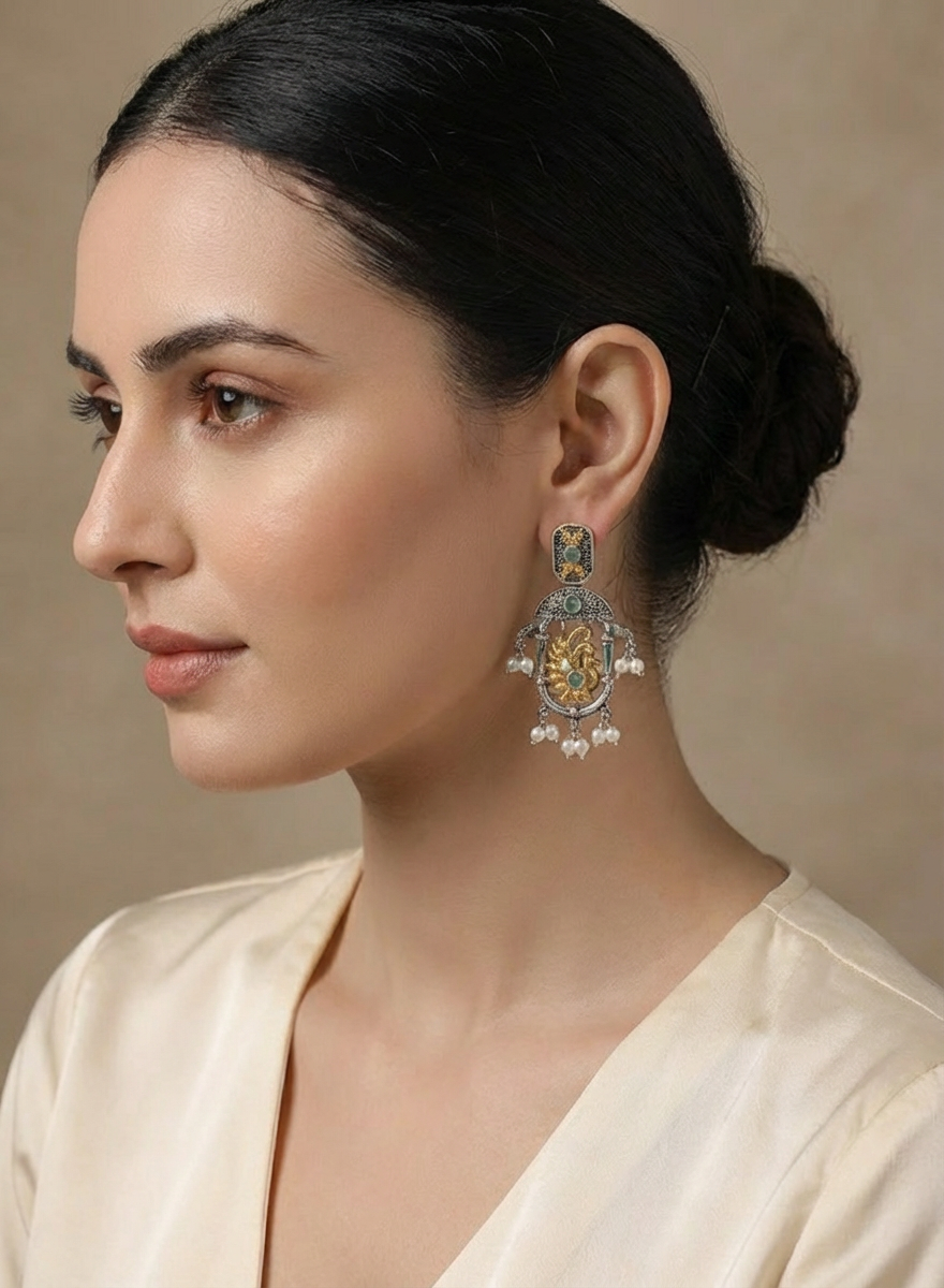 Oxidised Earring