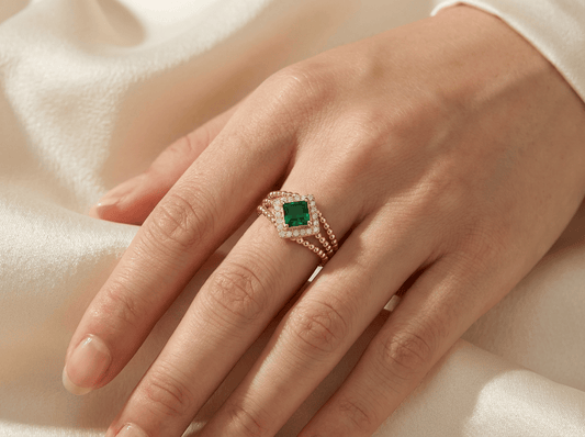 Green Square Ring