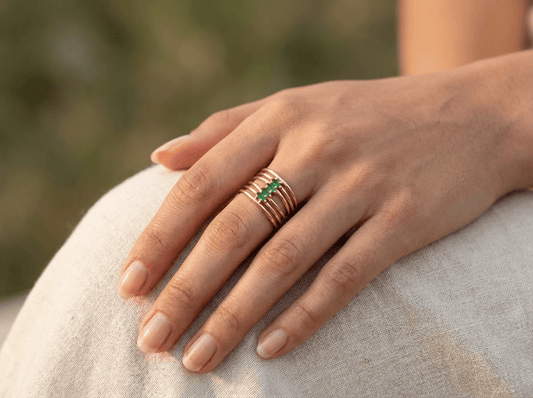 Emerald Stack Ring